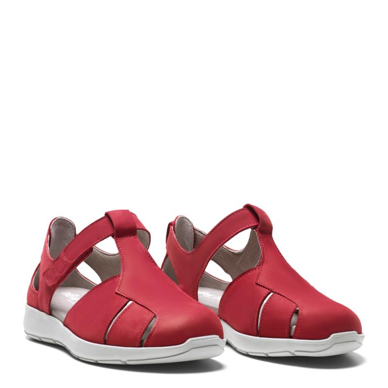 nf221-36-1520-b New Feet Rød Sandal Med Lukket Hæl og Tå - Billede 1
