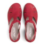 New Feet Rød Sandal Med Lukket Hæl og Tå - Billede 3