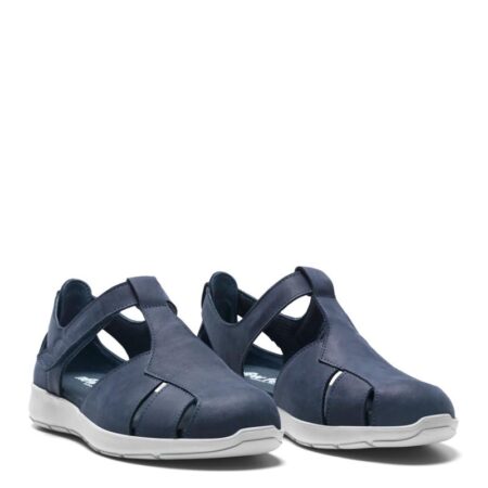 New Feet Blå Sandal Med Lukket Hæl og Tå