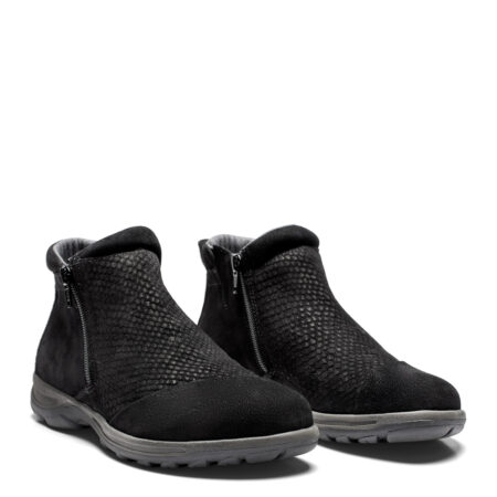 New Feet Sort Støvle Ruskind 2 Lynlåse