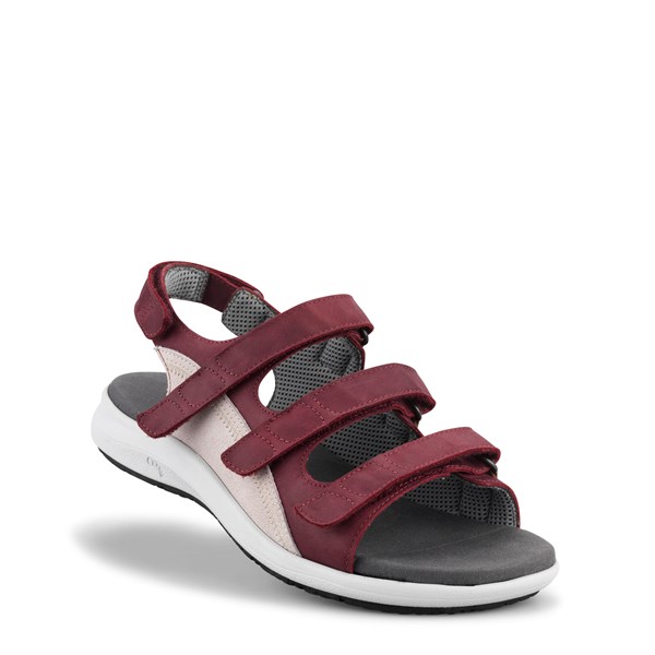 nf9112-bordo Sandal Bordo m/velcro New Feet - Billede 1