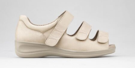 Sandal grå m/3 velcro str.40