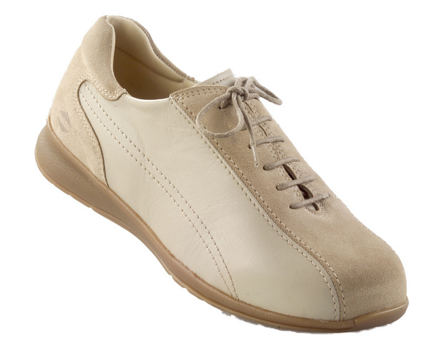 nf9760-sand-1 Dame sko Sand m/snøre New Feet - Billede 1