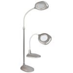 UDGÅET Gulv og Bordlampe Sølv m/LED