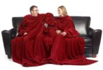 Tæppe m/ærmer M.Rød superblødt fleece