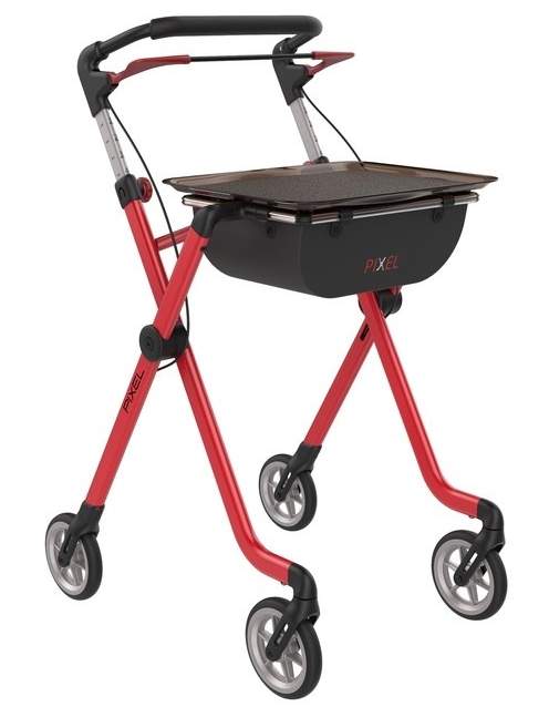 pixel-front_right_2 Rollator Pixel Rød indendørs - Billede 1