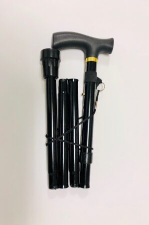 Rejsestok Sort foldsammen
