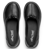 New Feet Ballerina Med Velcro Læder Sort - Billede 3