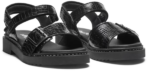 New Feet Sandal med velcrorem og spænde Sort