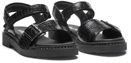 New Feet Sandal med velcrorem og spænde Sort