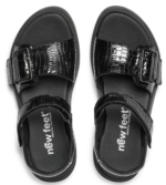 New Feet Sandal med velcrorem og spænde Sort - Billede 3