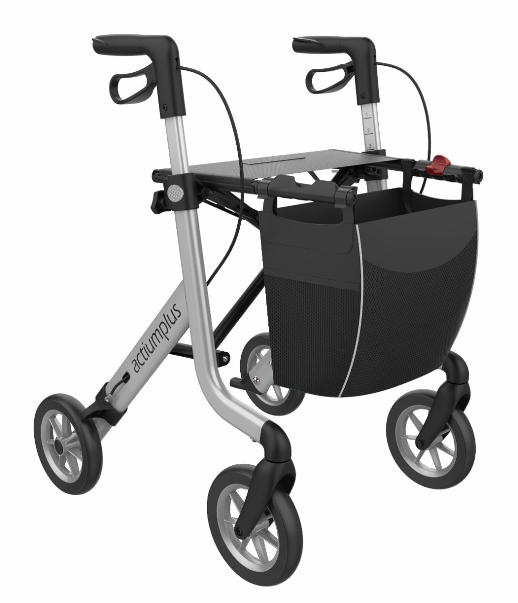 space_l-actiumplus-ice_silver-front_2 Rollator Space Sølv Med Softhjul - Billede 1
