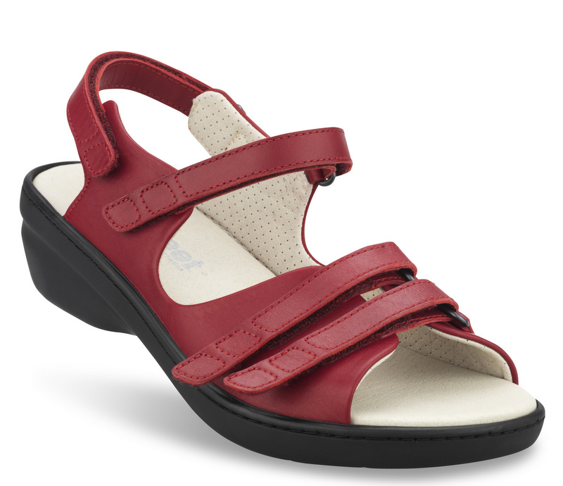 New Feet Rød Sandal glat læder