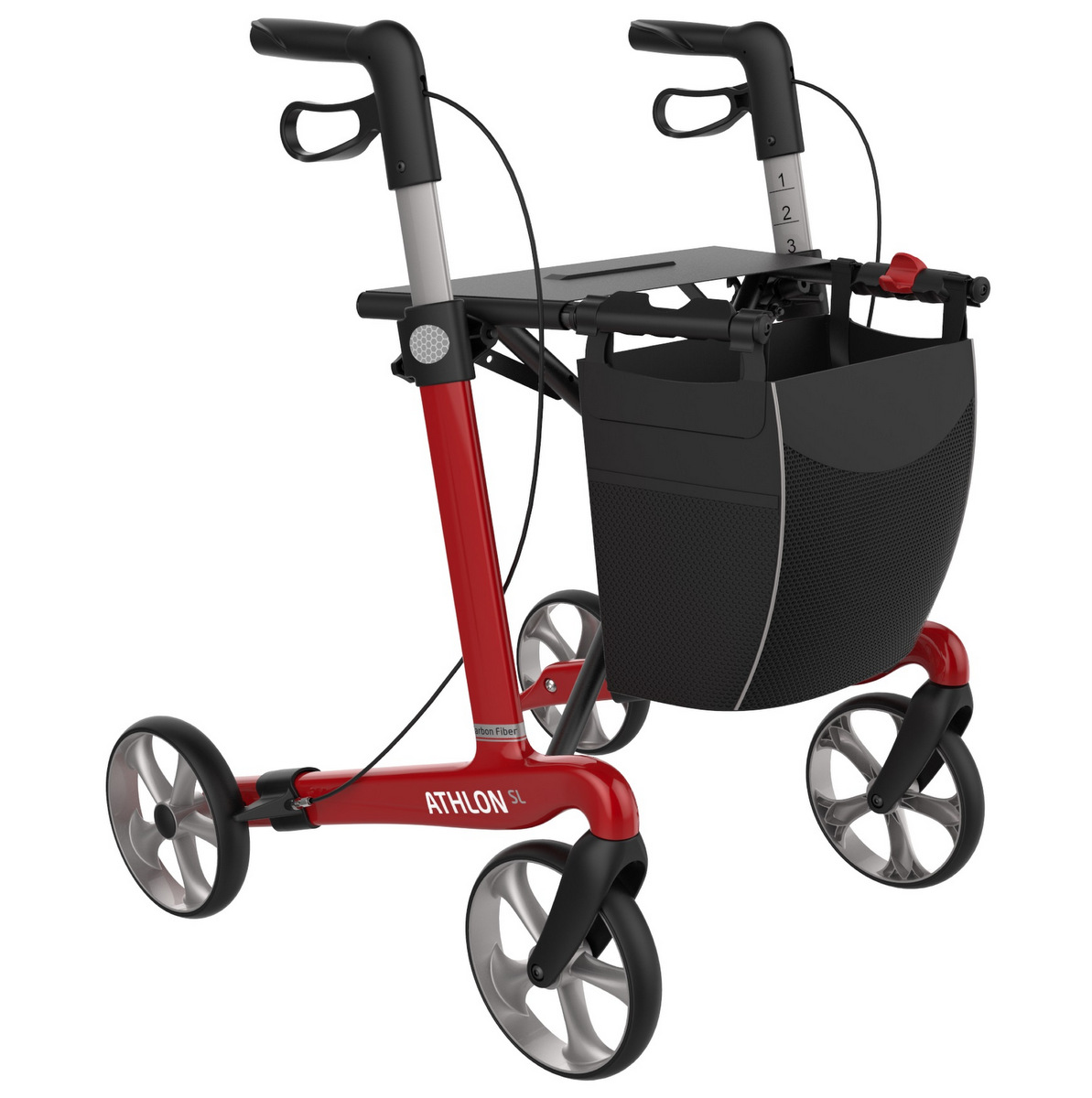 Rollator Rød Athlon Kulfiber 5,2 kg
