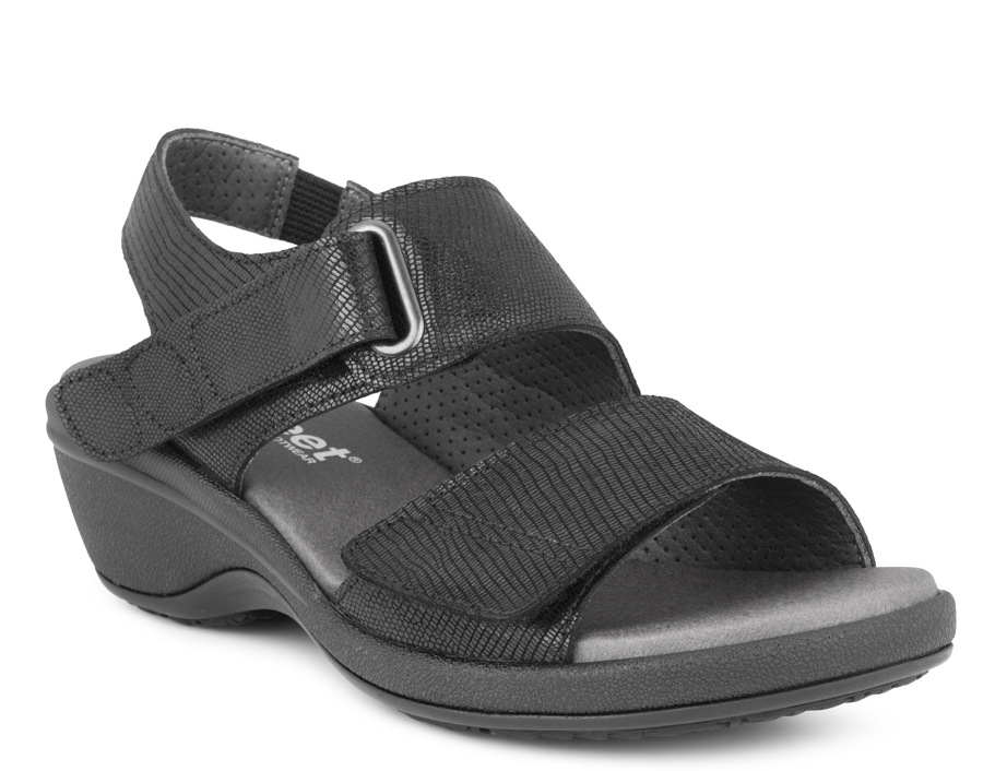 New Feet Sort Sandal med print