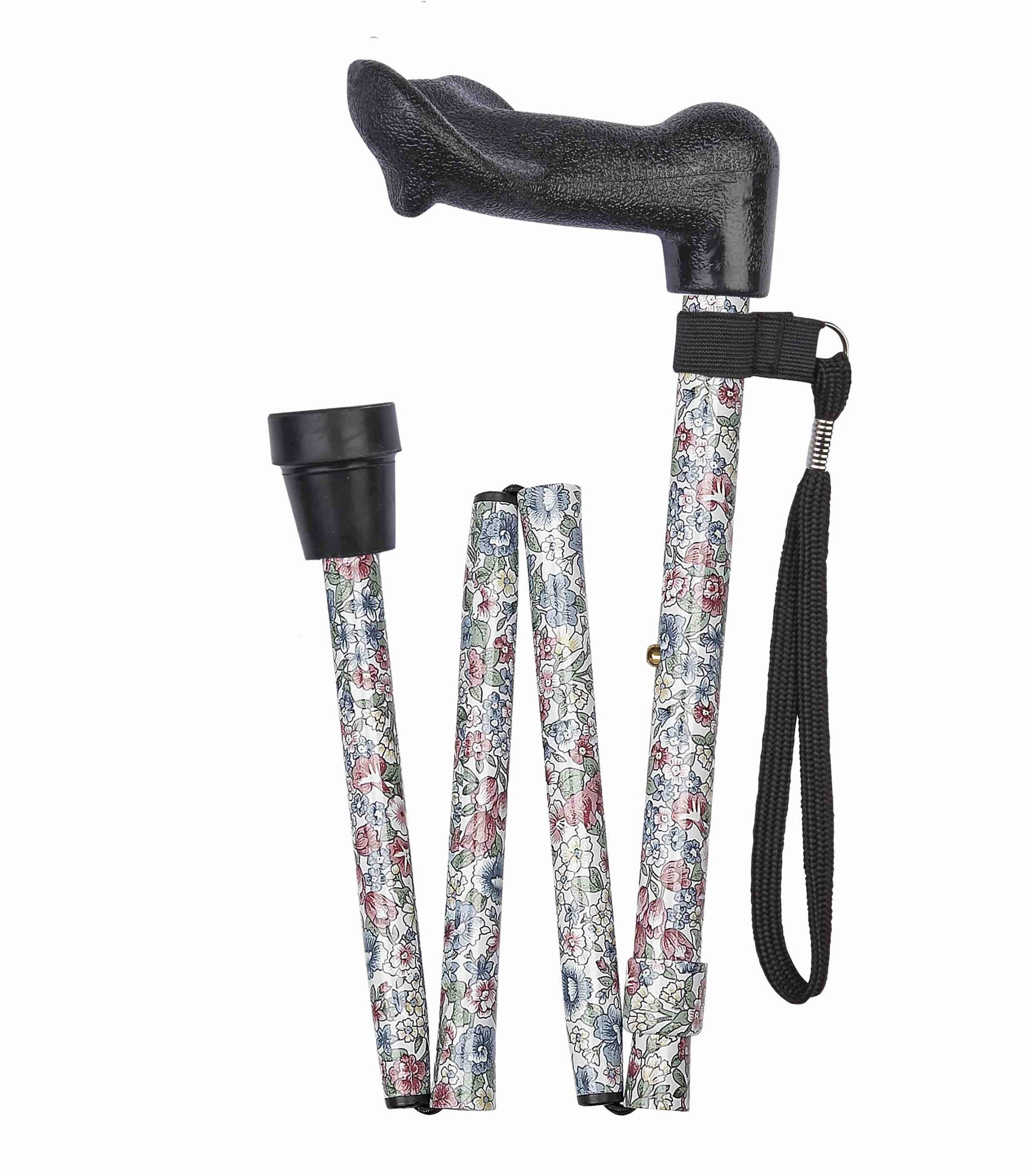 Stok Floral lav, højdejusterbar m/anatomisk håndtag