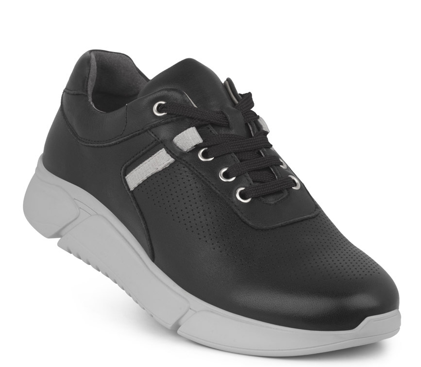 New Feet Sort Sneaker Glat læder