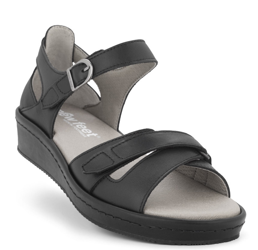 New Feet Sort Sandal m/hælkappe