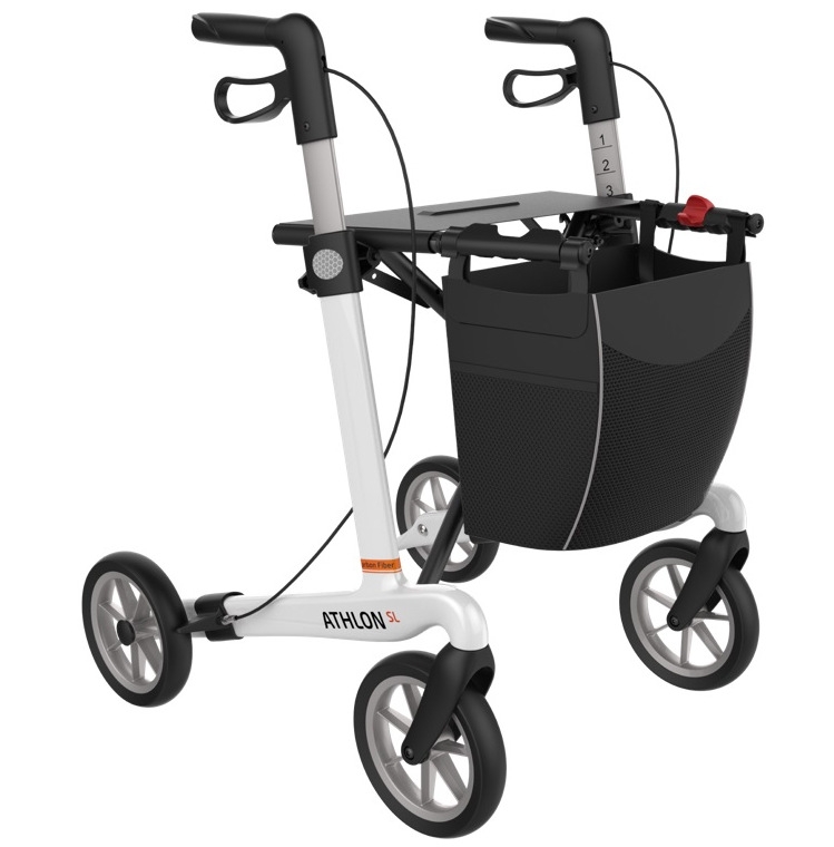 Rollator Hvid Athlon 5,2 kg m.Soft hjul