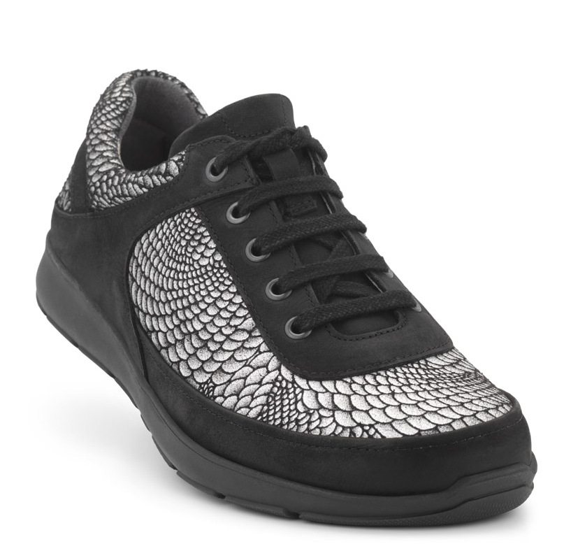 New Feet Snøresko I Sølv Metallook