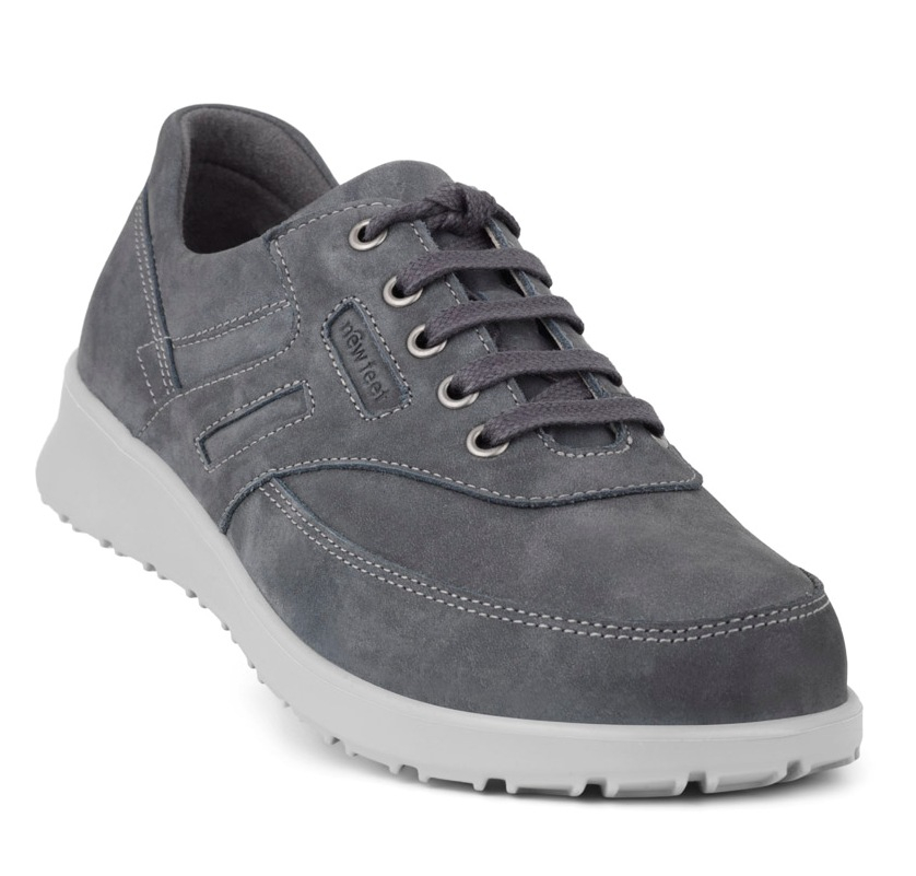 New Feet Gråblå Snøresko Nubuck