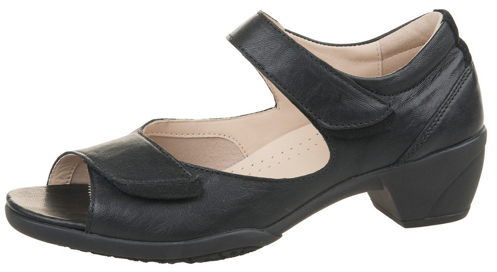 Fidelio Sort Sandal med Rem og Hælkap