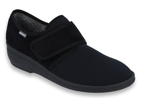 Fischer Sort Damehjemmesko Med Velcro