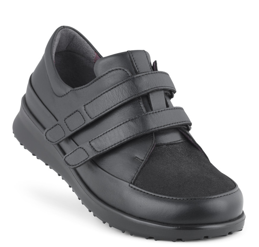 New Feet Sort Sko med Stretch