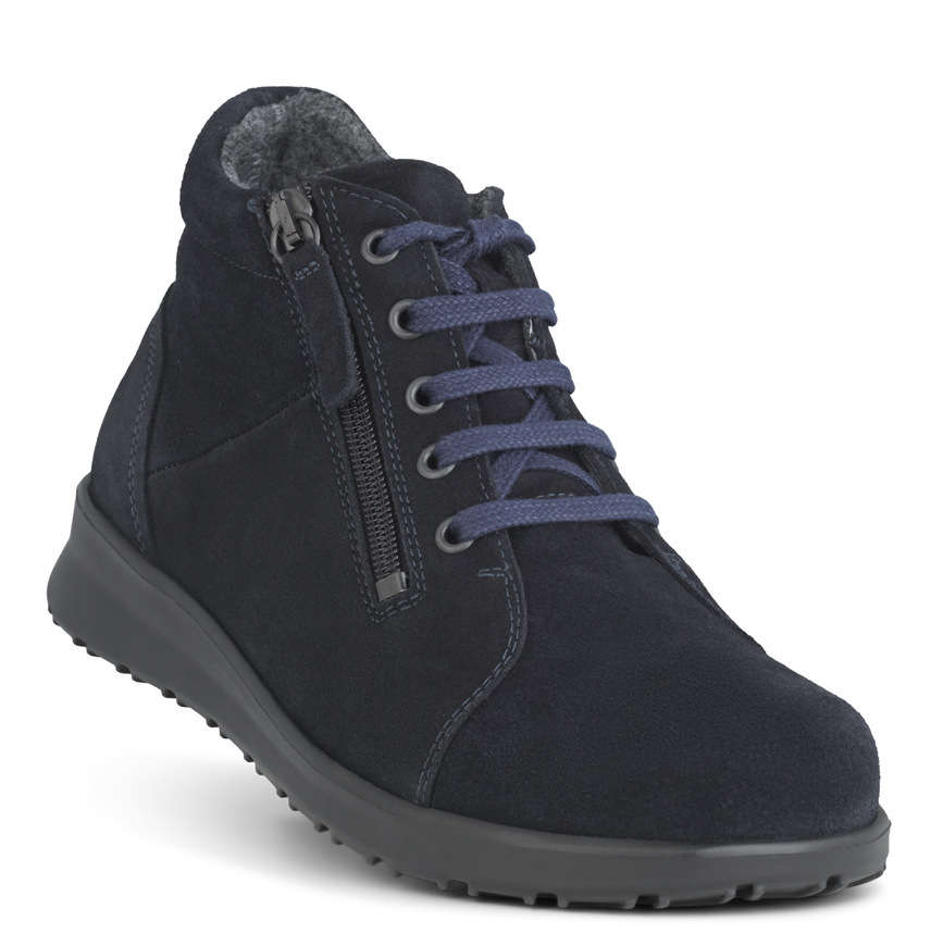 New Feet Mørkeblå Støvle med Lynlås