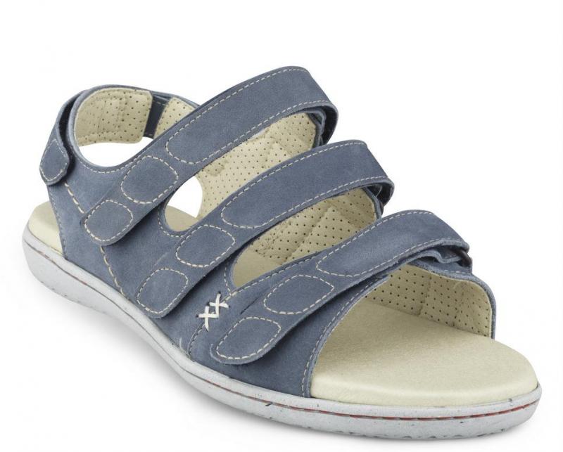 Dame Sandal Blå m/3 remme