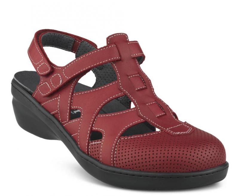 Damesandal Rød m/velcro New Feet