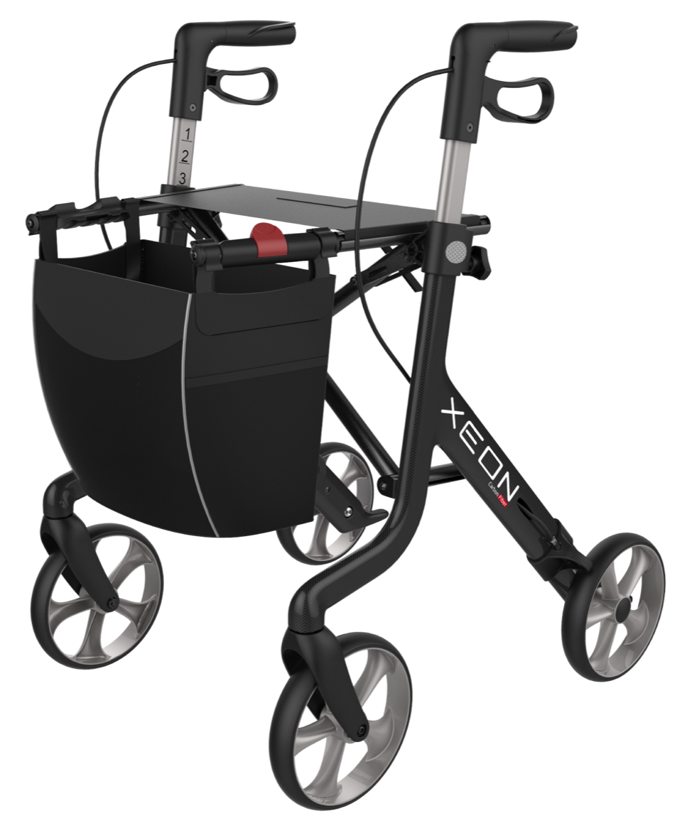 xeon_sort_carbon_1_1 Lav Rollator Xeon Space Kulfiber Sort Bl - Billede 1